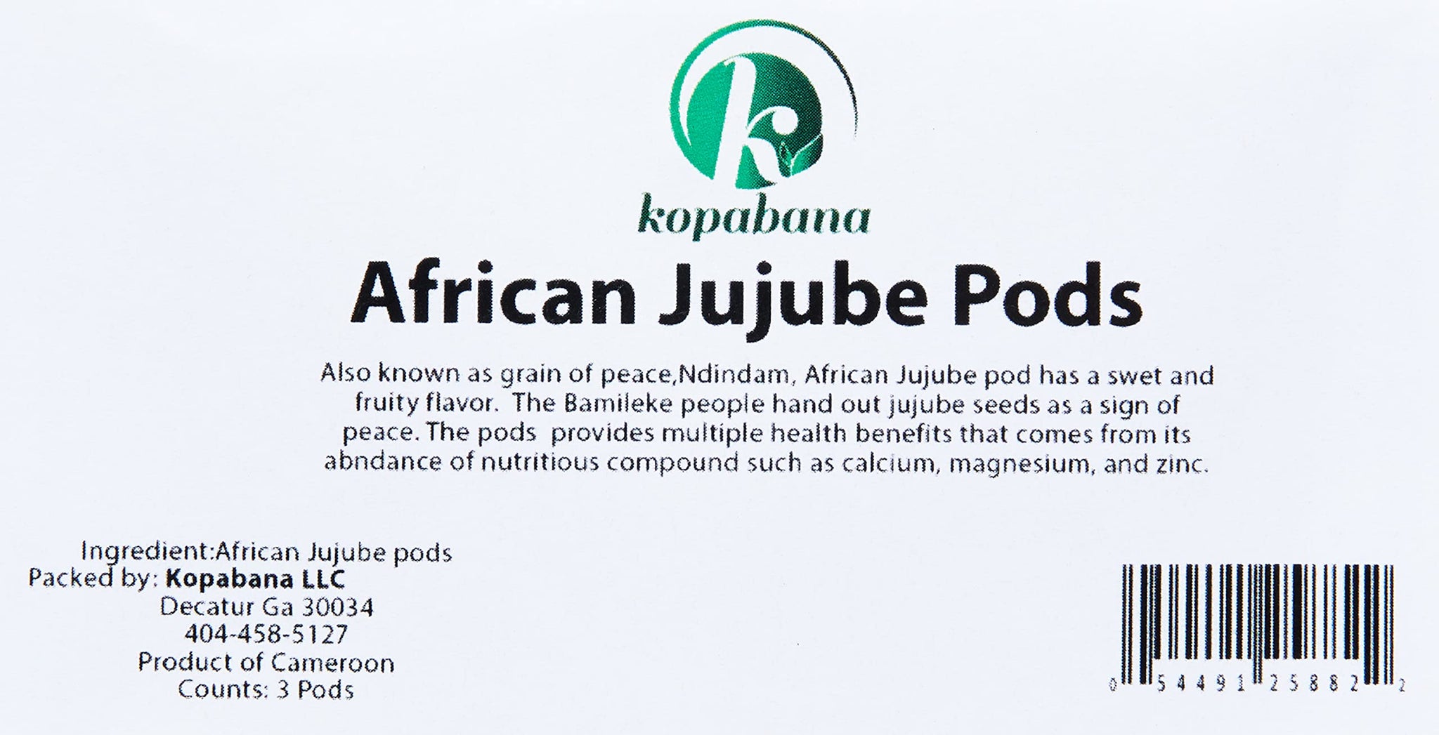 KOPABANA Grains of Peace | Seeds of peace | Graines de la paix | "ndidam" | jujube | African spices & seasonings | 3 pcs