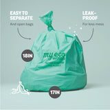 MyEcoWorld® Compostable Kitchen Waste Bags - 300 Count - 100% Certified Compostable - 3 Gallon - Super Strong - Leak Proof - Unscented - Easy to Open
