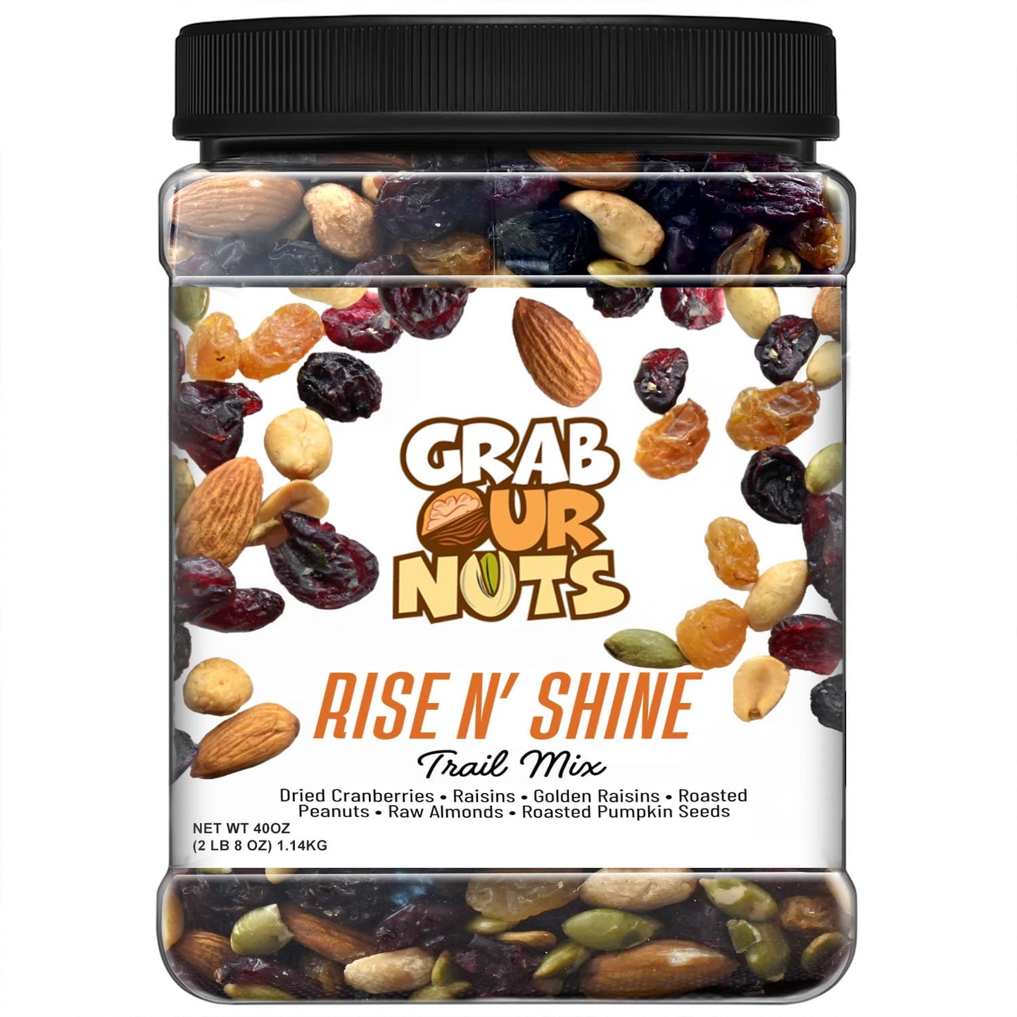 Grab Our Nuts Rise n' Shine Trail Mix 40 Ounce Jar