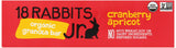 18 Rabbits Jr. Organic Gluten Free Granola Bar, Cranberry Apricot, 1.05 Ounce, 16-Count