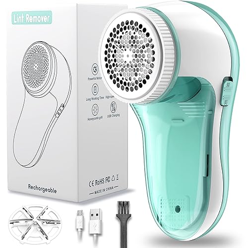 Lint Remover Electric, Bobble Remover Rechargeable with 1 Spare Shaving Blade, Portable Fabric Fluff Shaver