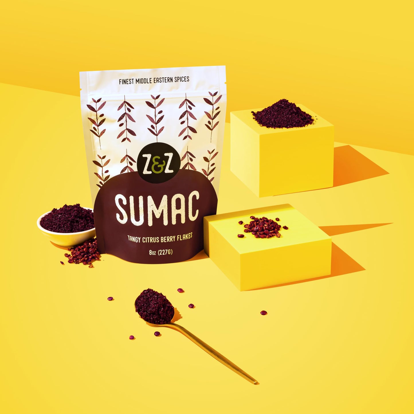 Sumac by Z&Z | Ground Sumac Spice Made from Fresh Tangy Citrus (Sumac) Berries | Turkish Sumac Seasoning for Marinades, Salads, Rice, & Hummus |