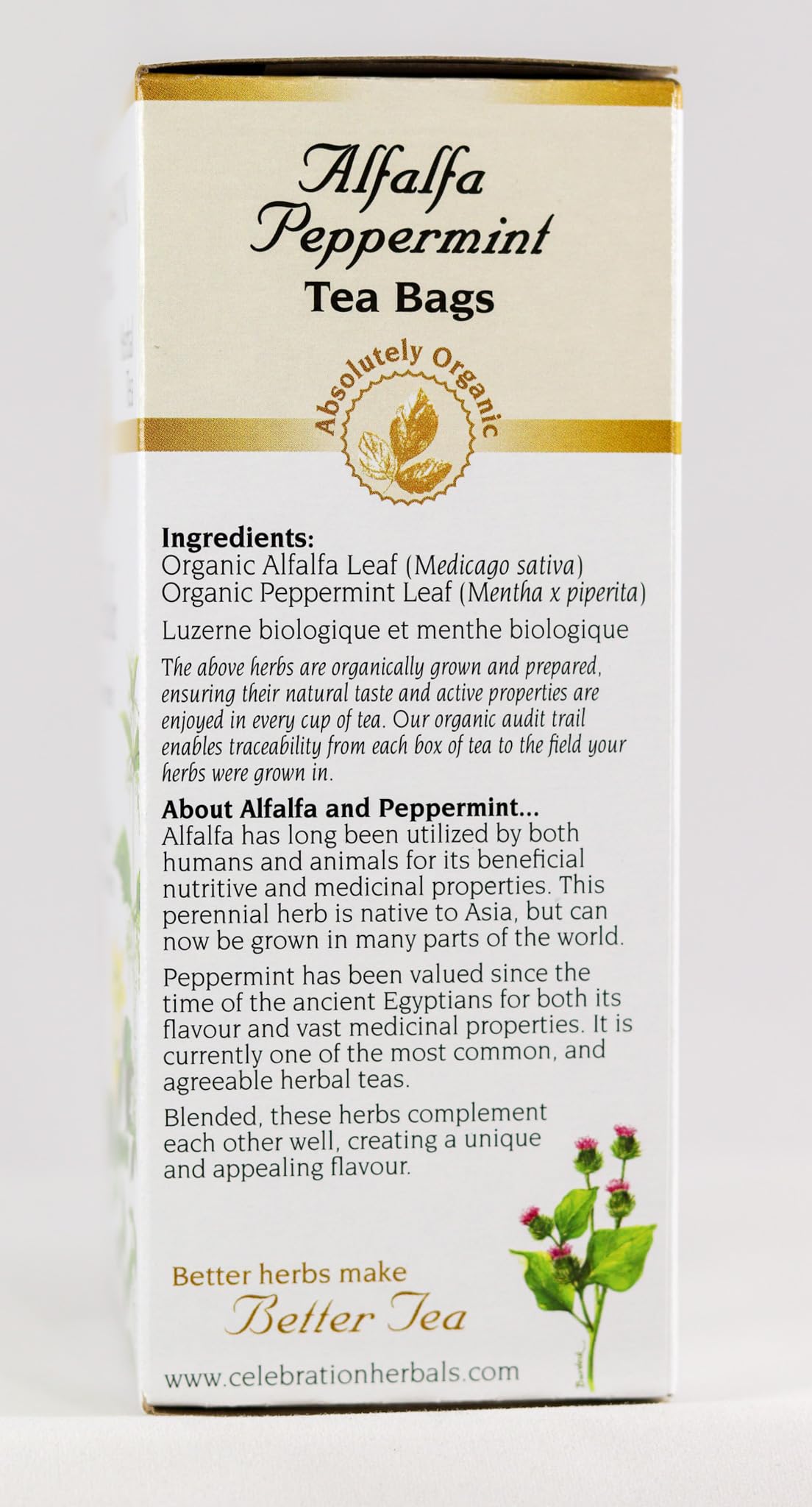 CELEBRATION HERBALS Alfalfa Peppermint Tea Organic 24 Bag, 0.02 Pound