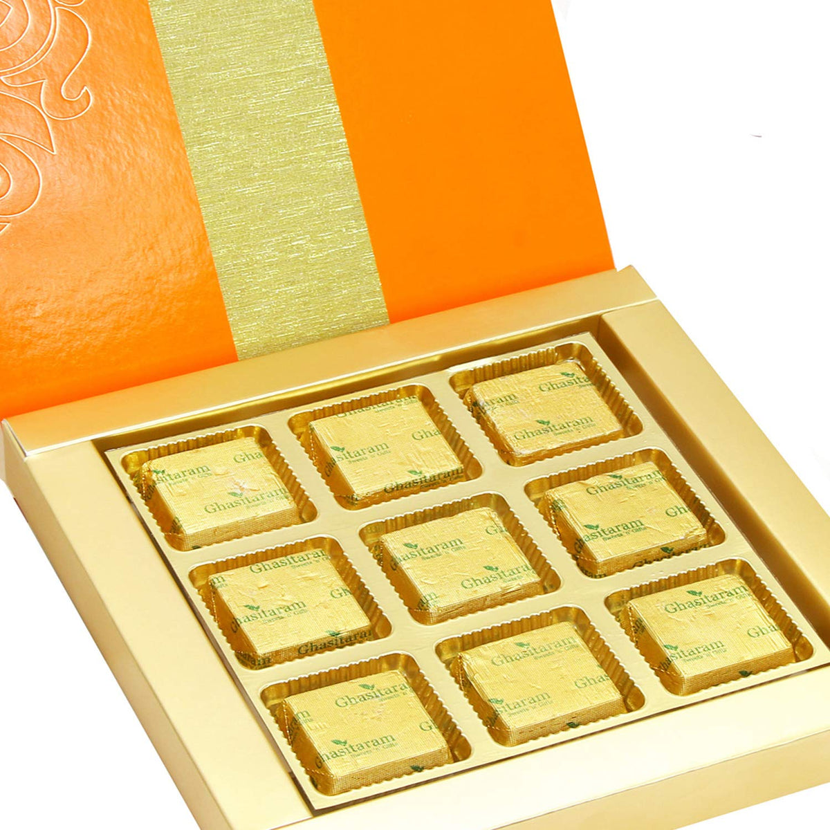 Ghasitaram Gifts Diwali Gifts Diwali Sugafree Chocolates Royal 9 pcs Mixed Nuts Sugafree Chocolate Box