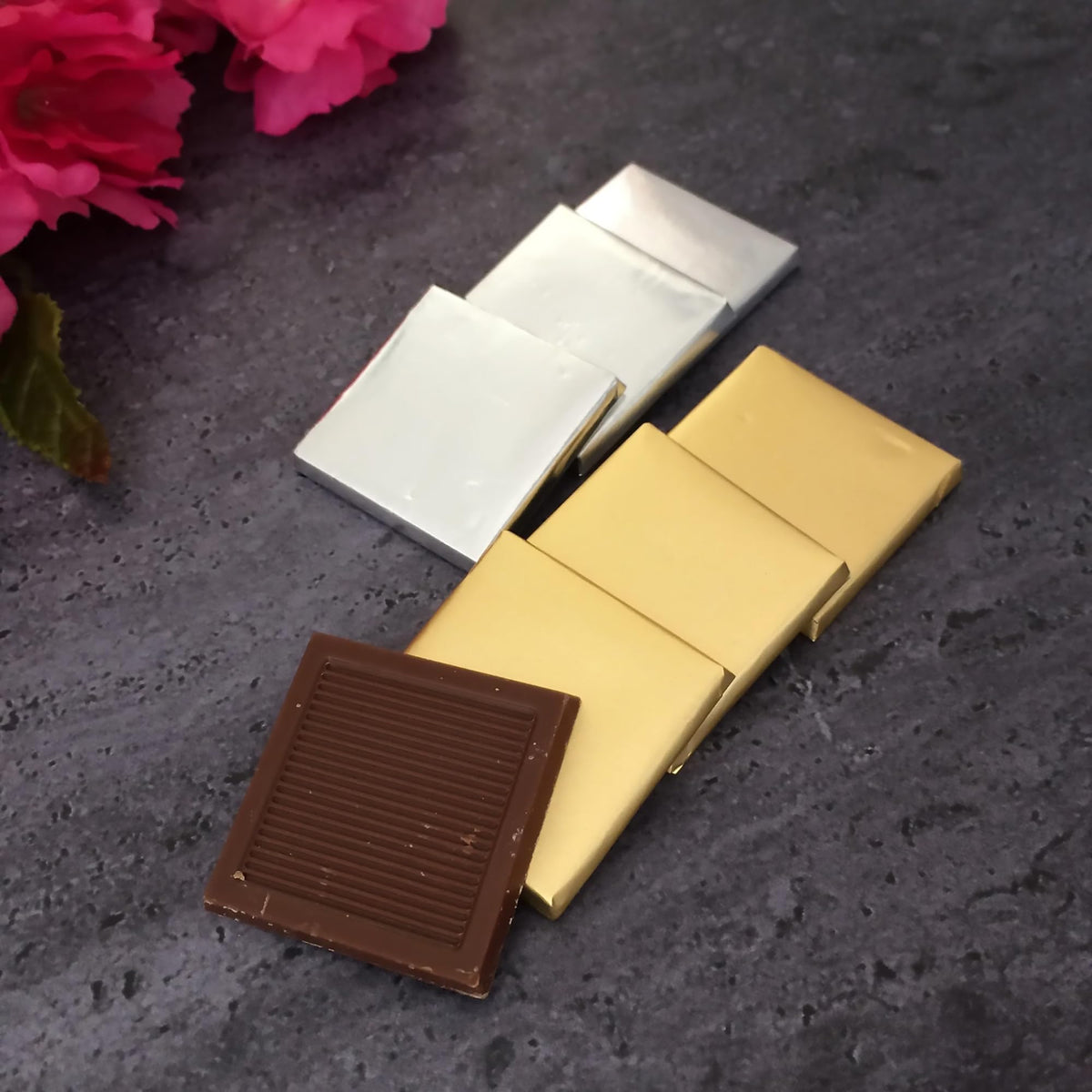 Luxury Square Dark Chocolate Gift - 145 Pcs (35.2 oz), Silver Foil Wrapped - Ideal for Wedding Favors, Baby Showers & Event Gifts
