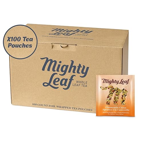 Mighty Leaf Chamomile Citrus Herbal Tea - 100 Count Tea Pouches - Caffeine-Free Blend with Chamomile, Orange Peel & Lemongrass - Calming Herbal Tea