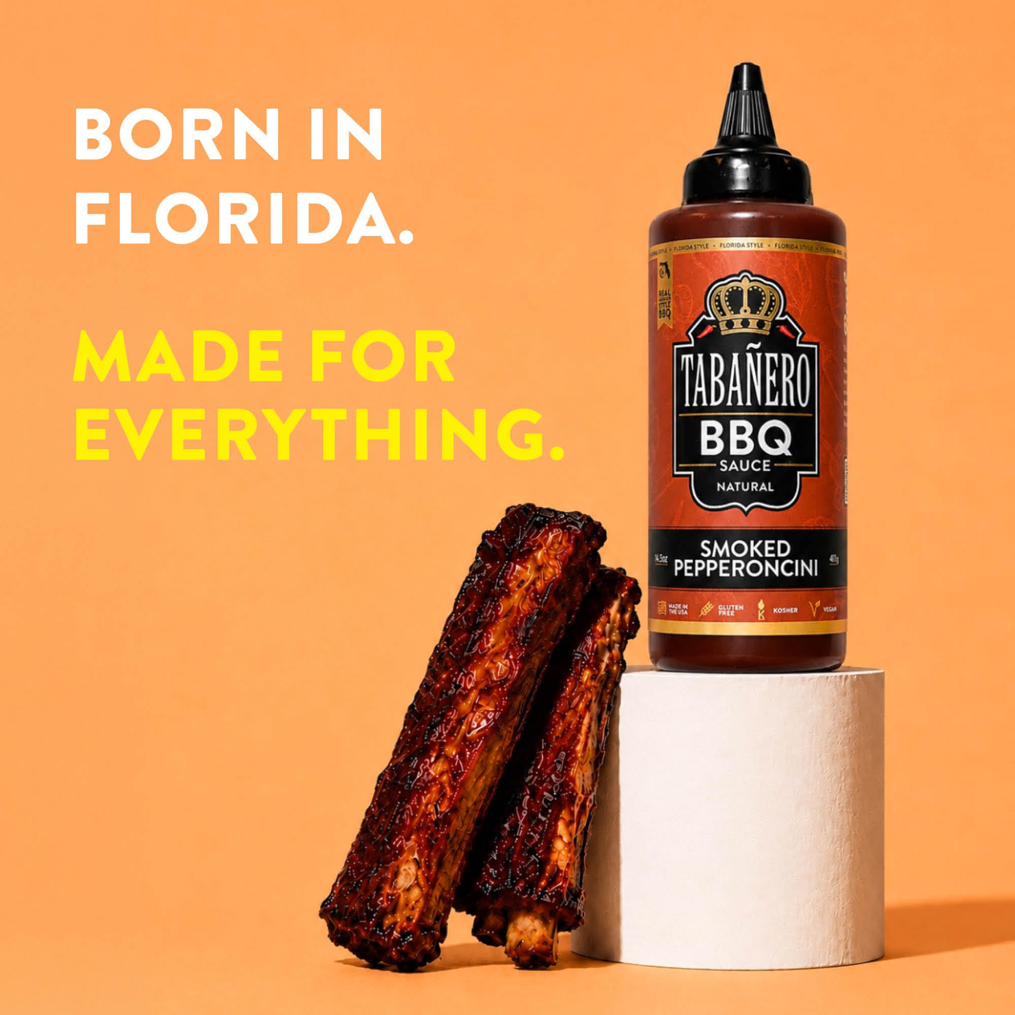 Tabañero Smoked Pepperoncini BBQ Sauce, Grilled Meats, Born, Bottle, 14.5oz