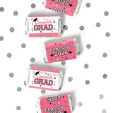 DISTINCTIVS Pink Class of 2026 Graduation Mini Candy Bar Wrappers, 42 Count