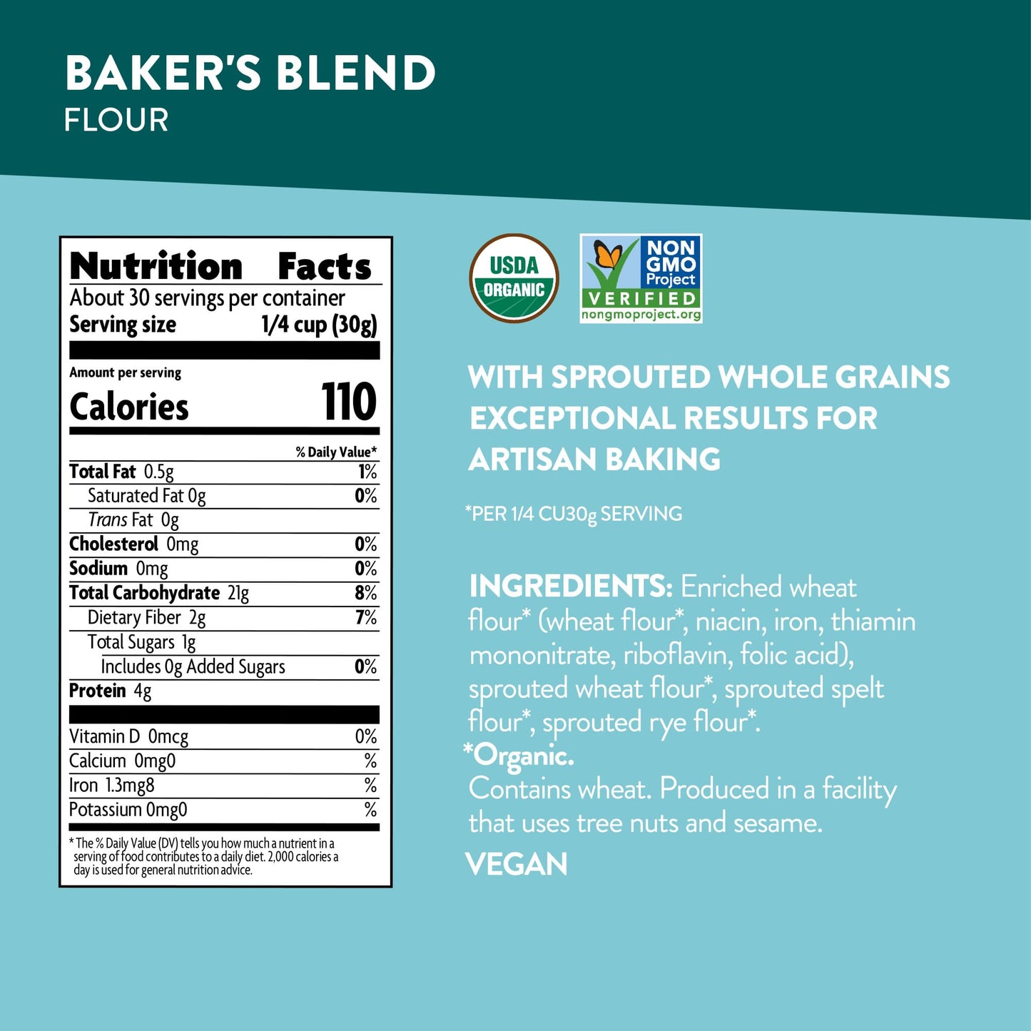 Nature's Path Organic Baker's Blend Flour, 32 oz (Pack of 1), Non-GMO