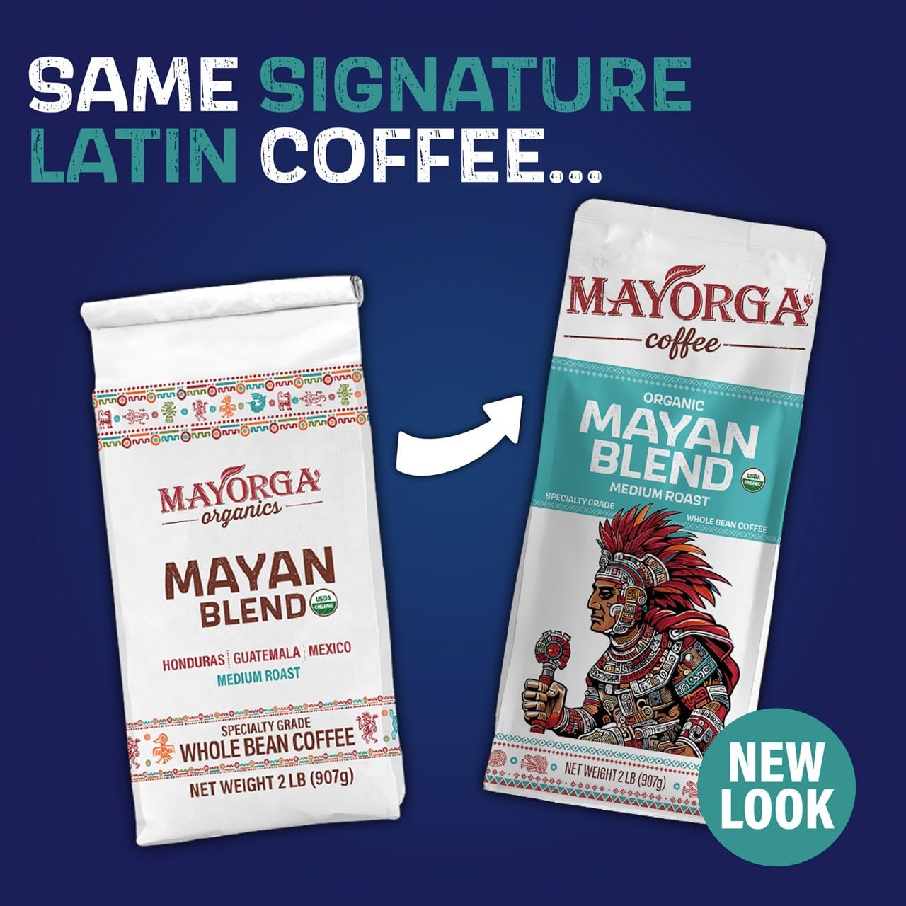 Mayorga Organic Coffee 2lb Mayan Blend - Medium Roast Whole Bean Coffee Specialty Grade, 100% Arabica, Slow Roasted, Chocolate and Floral Flavor