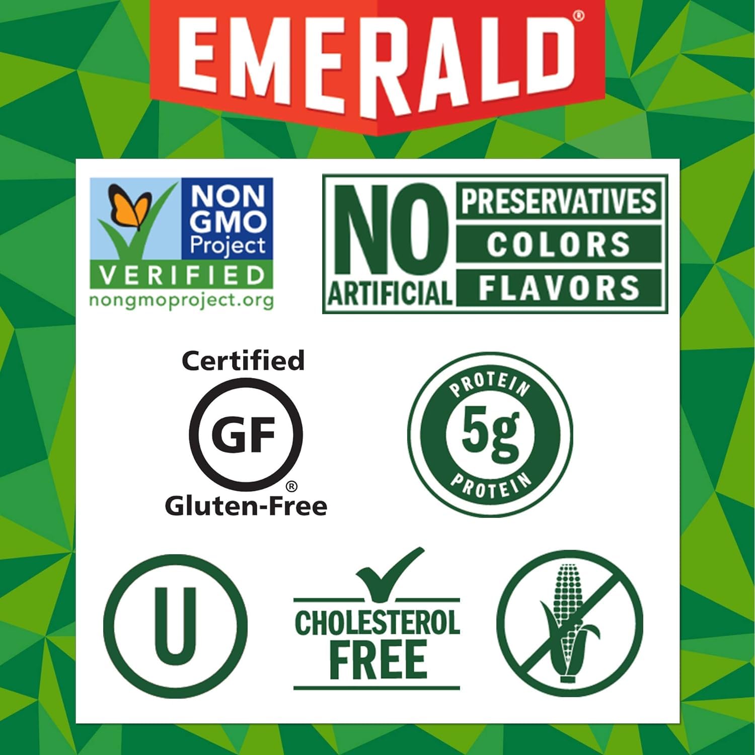 Emerald Nuts Combo (Variety Pack) Featuring Jalapeno Seasoned Cashews & Sriracha Seasoned Cashews | 5 Oz Resealable Bags | Kosher Certified, Non-GMO