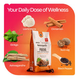 Focus Coffee with Superfoods - Organic Probiotic Mushroom Ground Bagged Coffee, Supports Healthy Focus & Digestion, Infused with Ashwagandha, Lion's