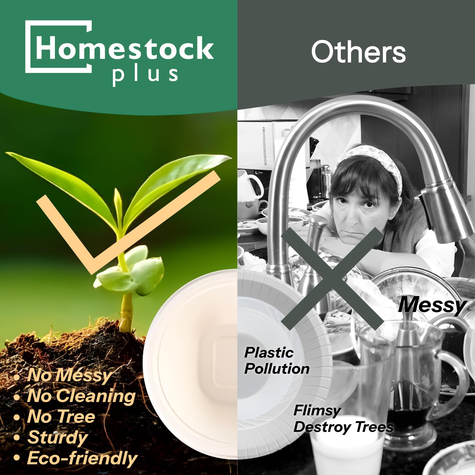 Homestockplus 16 Oz Small Paper Bowls Disposable Bowl - Sugarcane Fiber, Microwave & Freezer Safe, BPA-Free Eco-Friendly Compostable Bowls for Ice