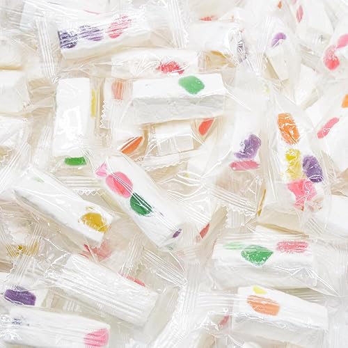 JUJUBE NOUGAT Candy Tropical 1 lb - with Jelly Fruit Pieces, No Trans Fats, No Additives, Gluten Free, Individually Wrapped, Bulk Soft Candies in