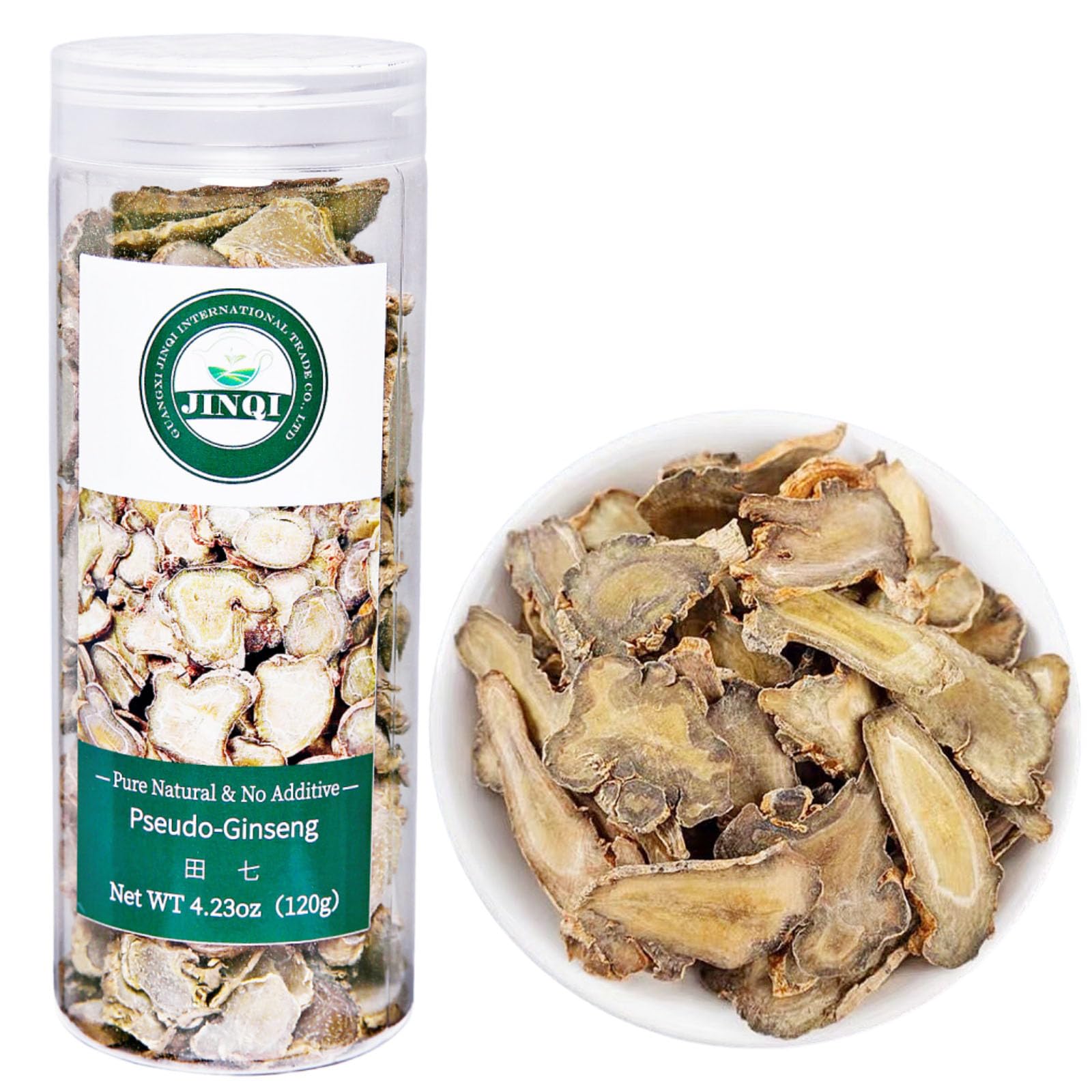 JINQI Pseudo-Ginseng Slices Tea Tianqi Sanqi- ??? ???4.23oz/120g, Panax Notoginseng Radix Notoginseng, Holiday Gifts, Tea Gifts