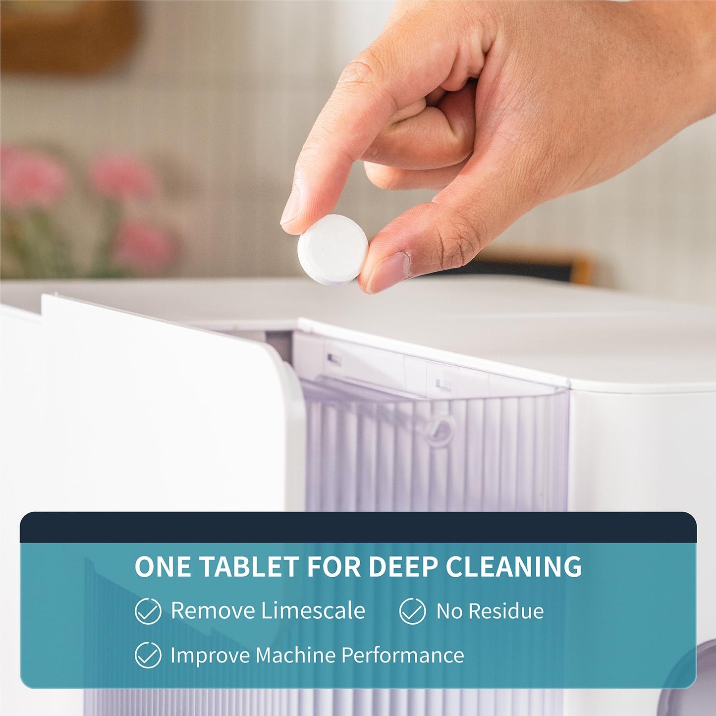 Gevi Ice Maker Cleaning Tablet 4 Uses, Individual Packed for Each Tablet, Organic Citric Acid Cleaner for Universal Ice Machines (4 Uses)