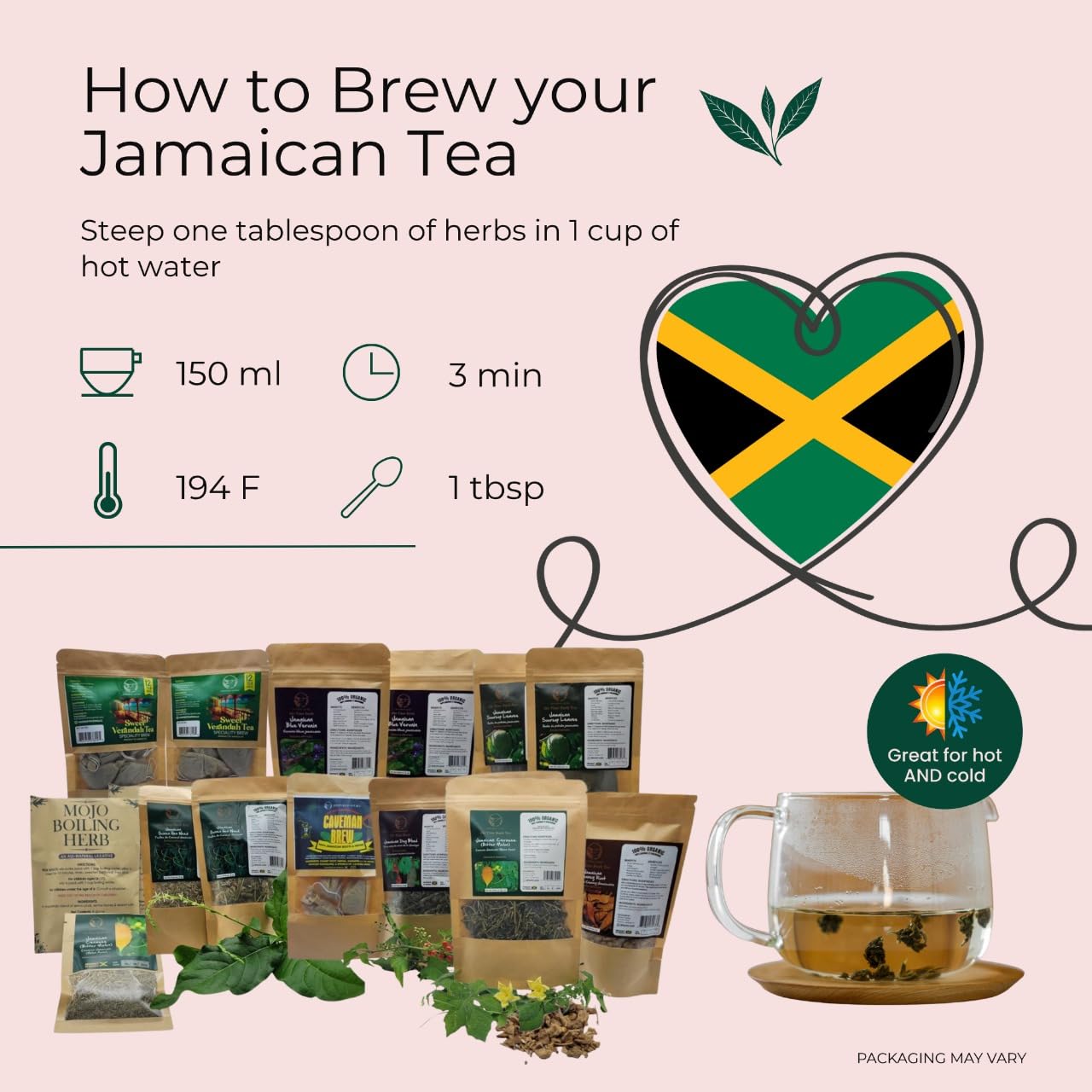100% Jamaican Blue Vervain organic tea-2Pack-.handpicked in Jamaica- Blue Vervain herb, Jamaica Bush tea, Jamaican Herbs