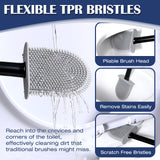 Pesilo Toilet Brush and Holder Set, Wall Mounted Toilet Bowl Brush Head with Silicone Bristles, 2 Pack Black Compact Size for Storage and Organization