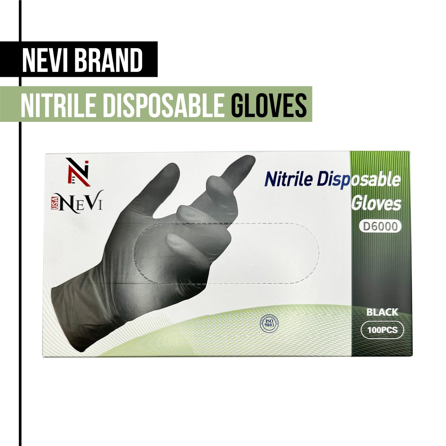 NeVi USA Disposable Nitrile Exam Gloves: 4-mil, Latex-Free Medical, Cleaning, Food-Safe Gloves - 100 Pieces (Size Medium)