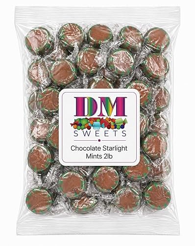 Chocolate Starlight Mints - Individually Wrapped Hard Candy, 2 lb Bulk Bag - Rich Flavor - Perfect for Offices, Parties, Candy Bowls & Events