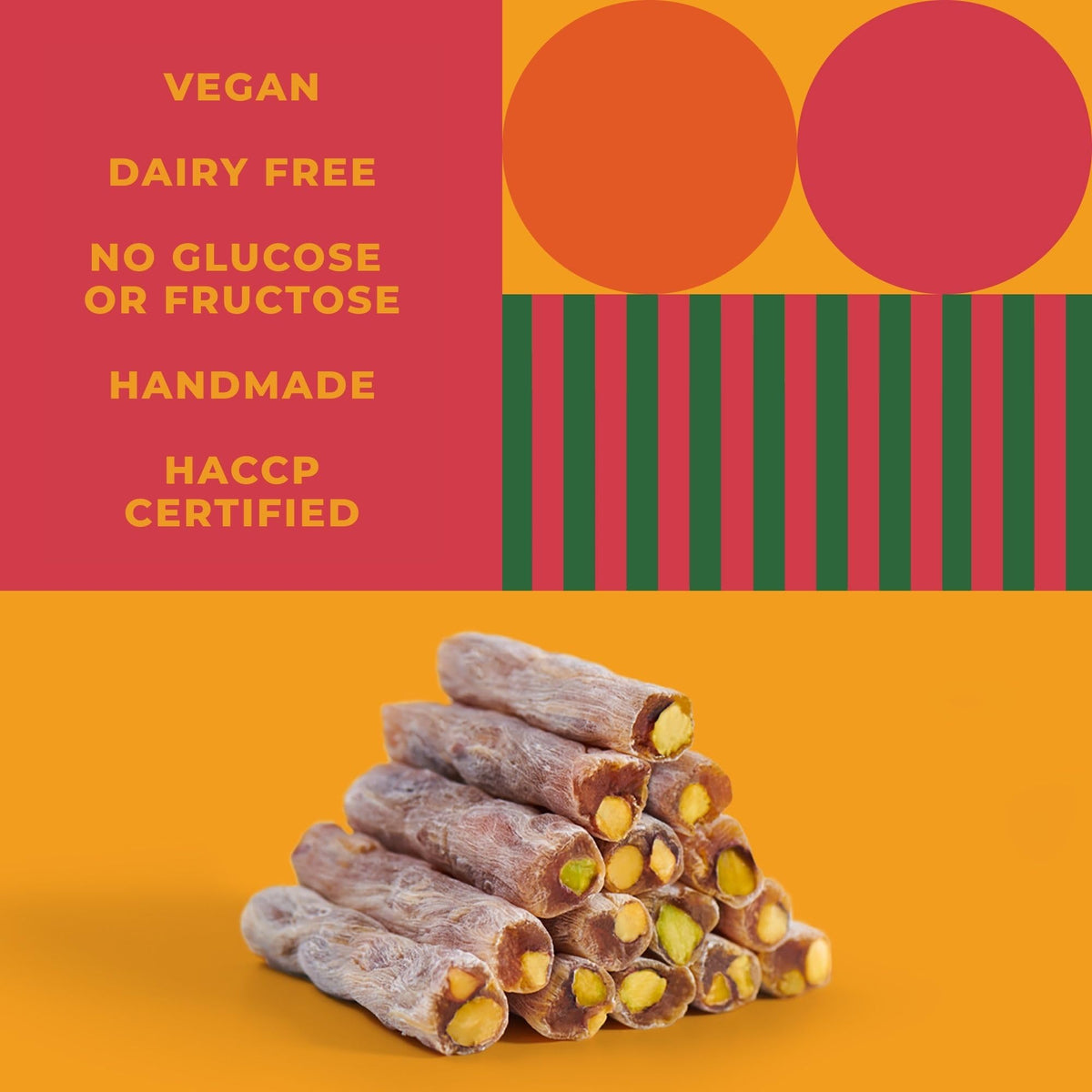 Zest Delites Turkish Delights Candy with Wonderful Pistachios, Luxury Food Gifts 8.82 oz, Gourmet Snacks, Premium Gluten Free Snacks, Vegan Snacks