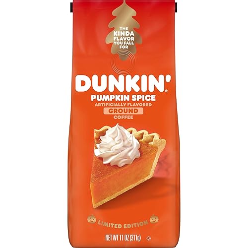 Dunkin' Medium Roast Pumpkin Spice Flavored Ground Coffee, 11 Ounce