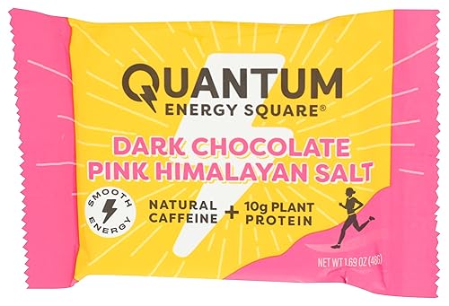 QUANTUM Dark Chocolate Pink Himalayan Salt Coffee Infused Squares, 1.69 OZ
