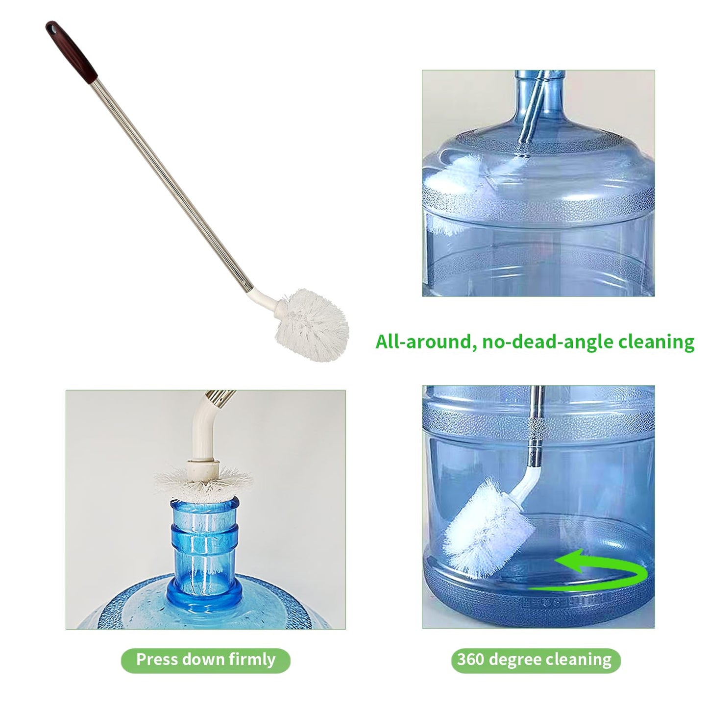 2-Pack Bucket Brush, Bottle Brush for Cleaning Extra Long Bottles, Gallon Jug Cleaner, Water Bottle Cleaner.