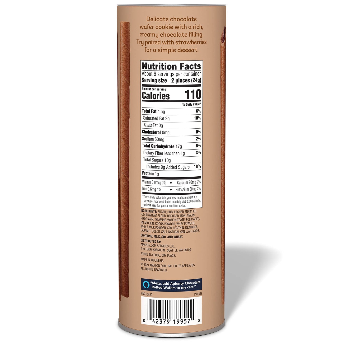 Aplenty, Chocolate Rolled Wafers, 5 Oz
