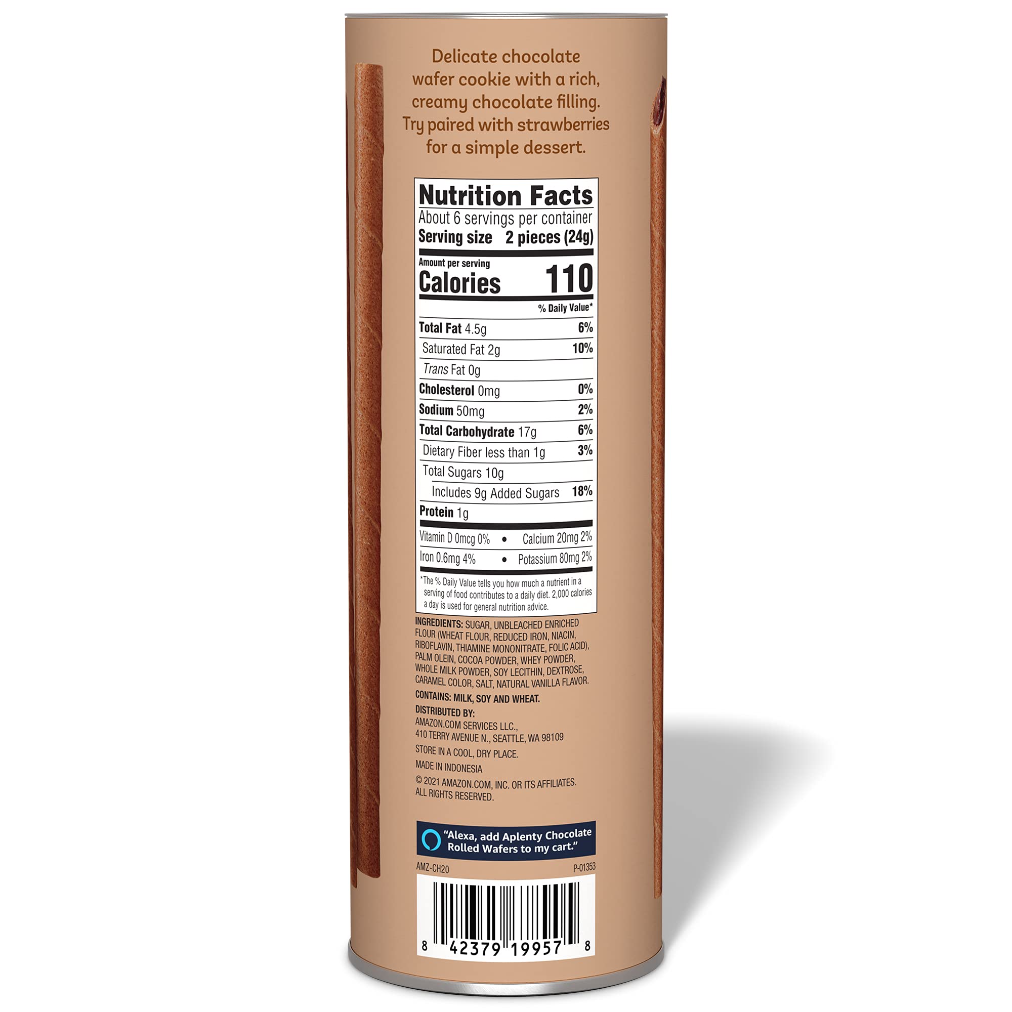 Aplenty, Chocolate Rolled Wafers, 5 Oz