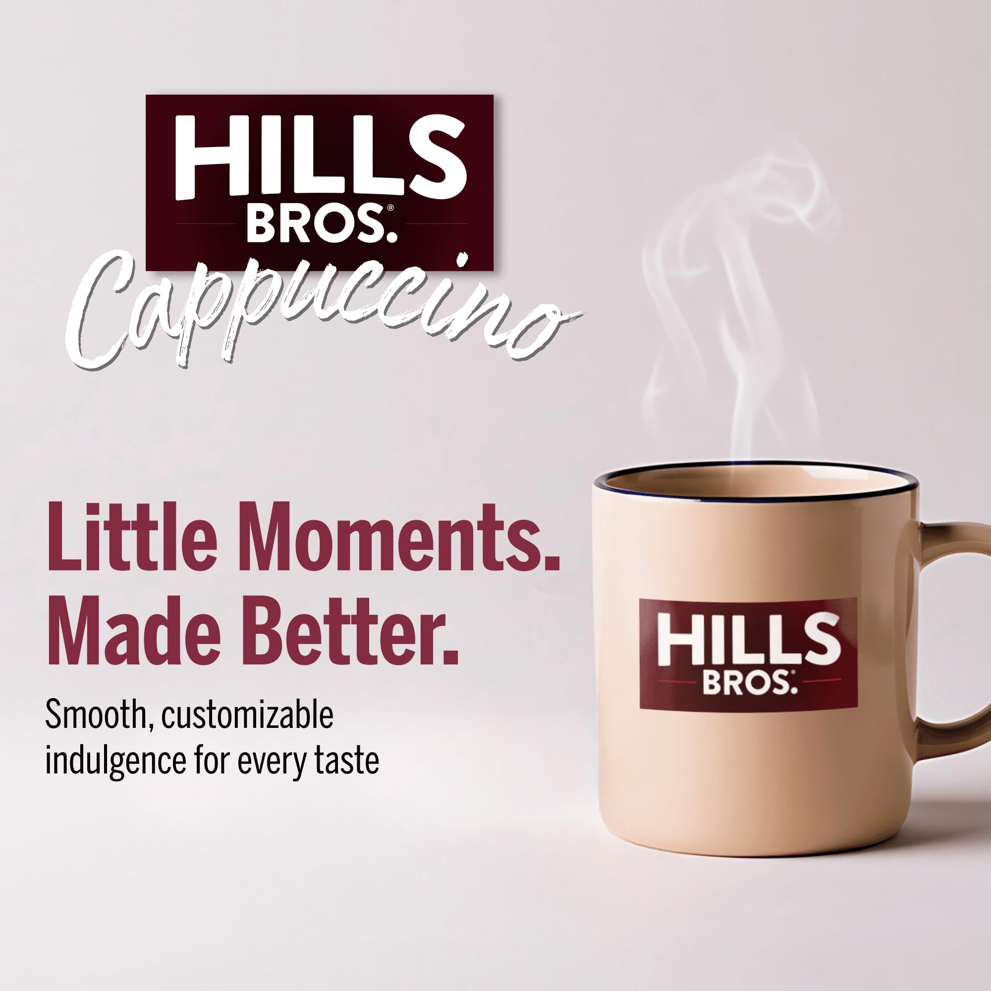 Hills Bros. Cappuccino Mix - Rich, Frothy Coffeehouse-Tasting Instant Drink Mix - Quick and Easy Preparation - Perfect for Hot & Iced Drinks