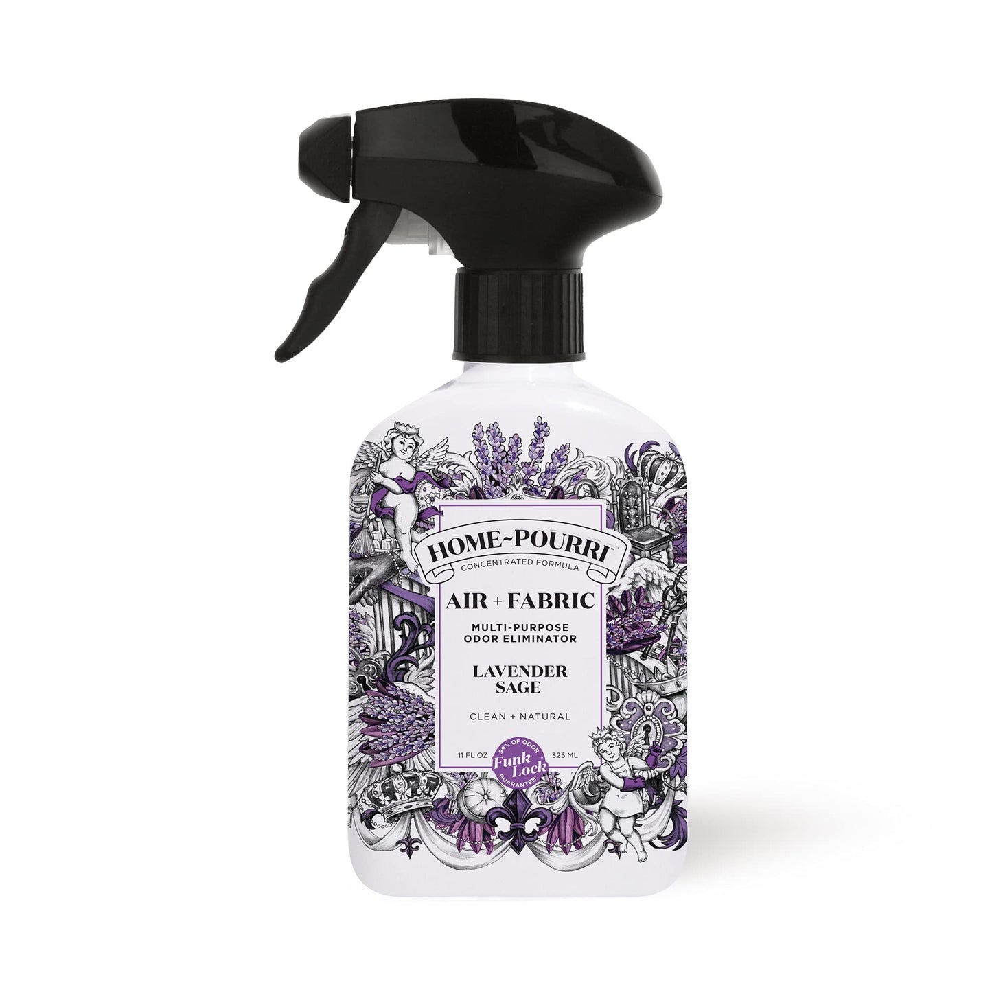 Home-Pourri Air + Fabric Multi-Purpose Odor Freshener Spray, 11 Fl Oz, Up to 570 Uses, Lavender Sage Scent, Room Deodorizer with Essential Oils
