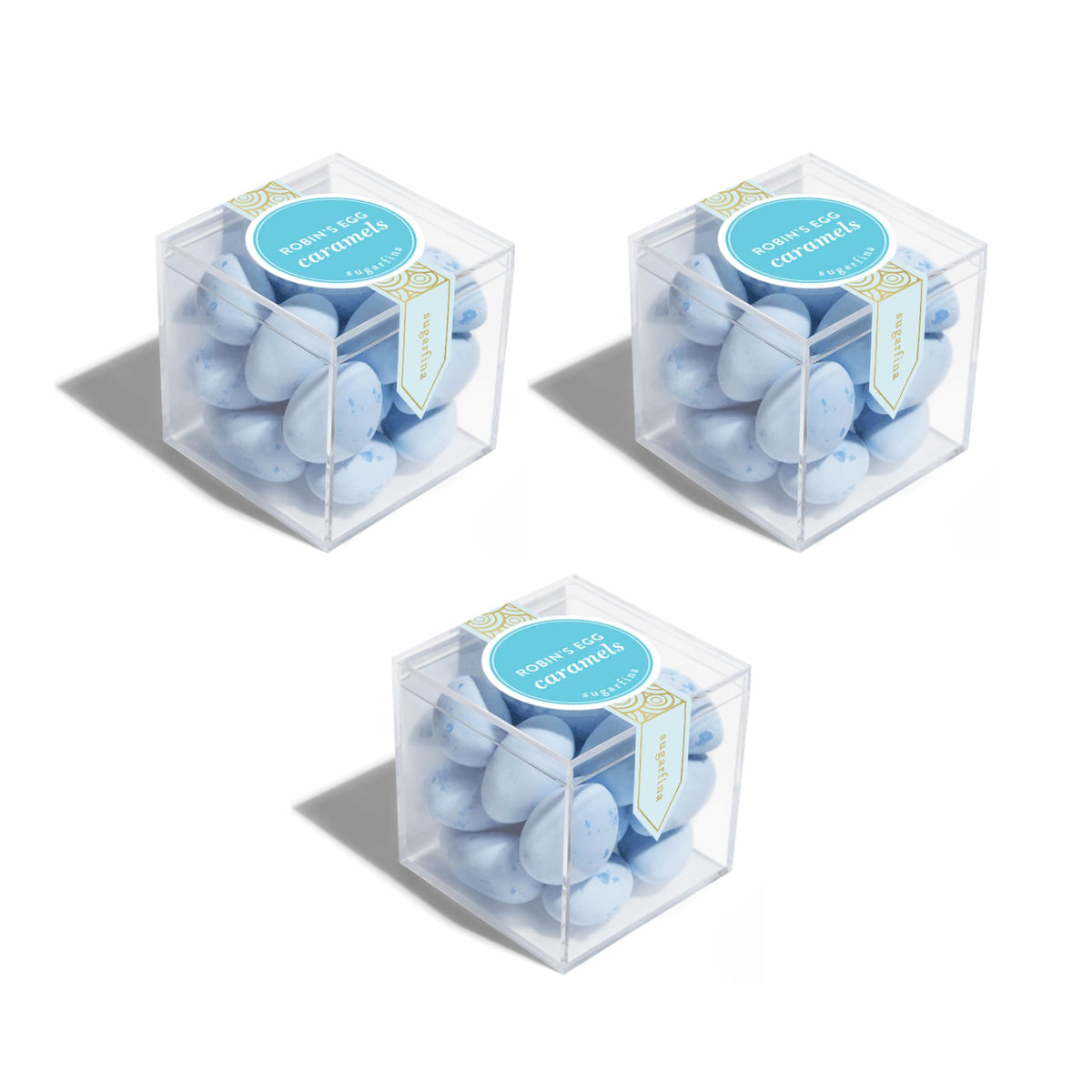 Sugarfina Robin's Egg Caramels Small Candy Cube, Dark Chocolate, 3.0 oz, 3 Count