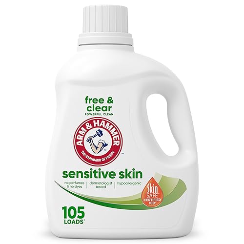 ARM & HAMMER Sensitive Skin Free & Clear Liquid Laundry Detergent, 105 fl oz, 105 Loads