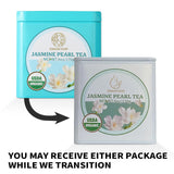 Essencesip Jasmine Pearl Green Tea Loose Leaf, 6oz Tin - 4x Scented Dragon Pearls with Deep Jasmin Aroma, Smooth Taste, USDA Organic, Ethically