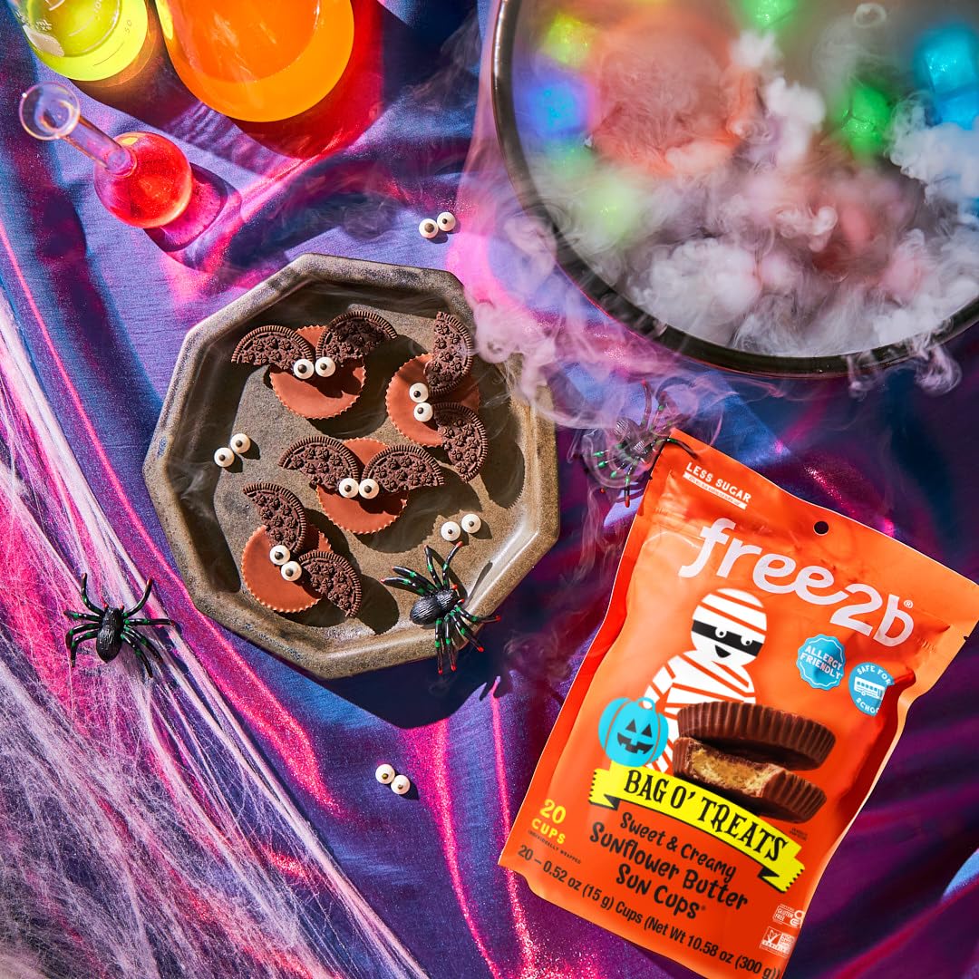 Free2b Halloween Bag O' Treats Sunflower Butter Cups, 10.58 OZ