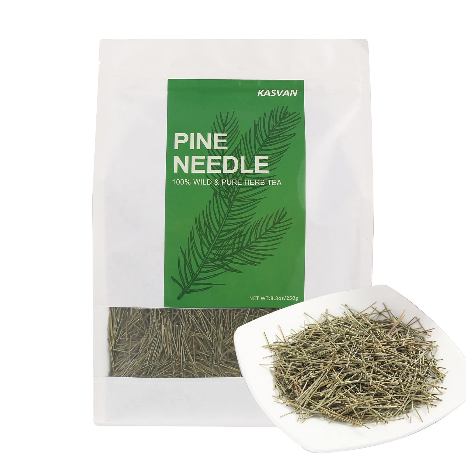 KASVAN Organic Pine Needle Tea (8.8 oz) - White Pine Needle Tea In Vitamin C And A,Easy To Use Suitable For Relaxation?immunity