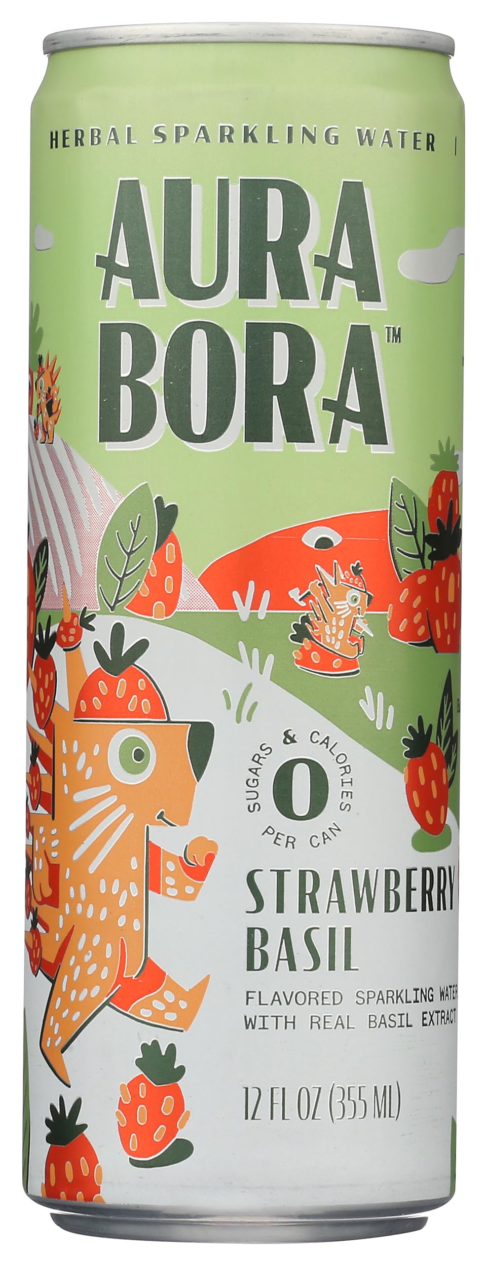 Aura Bora Herbal Sparkling Water Basil Berry, 12 Ounce