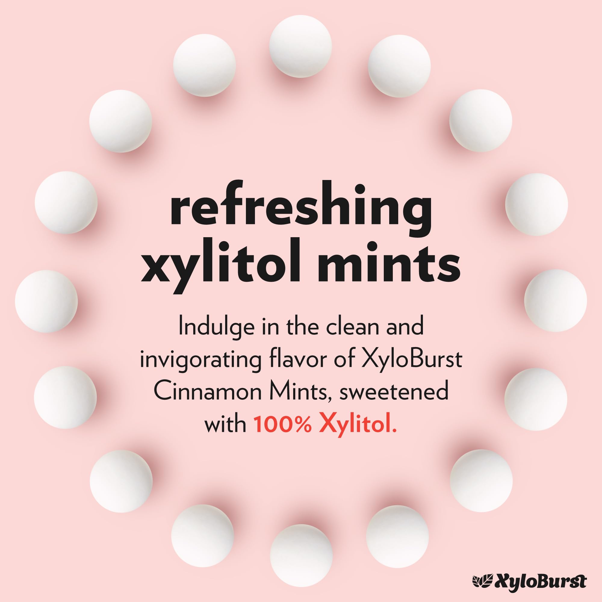 XyloBurst - Xylitol Mints | Sugar Free Breath Mints for Oral Health | Gluten Free, Vegan, Keto Friendly | Aspartame Free Mint | Cinnamon | 200 Count