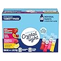Broheemium Crystal Light Variety Pack 60 Flavored Drink Mix Packets in Lemonade Fruit Punch Raspberry Strawberry Flavors Bundles One Reusable Mood