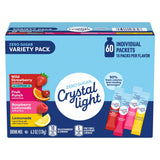Broheemium Crystal Light Variety Pack 60 Flavored Drink Mix Packets in Lemonade Fruit Punch Raspberry Strawberry Flavors Bundles One Reusable Mood