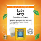 Twinings Lady Grey and Decaf Lady Grey Black Tea, 2-20 Count Packs, 40 Tea Bags, Light & Citrusy, Individually Wrapped Bags, Enjoy Hot or Iced