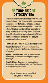Herbal Cup Ayurveda Turmeric Tea, Organic Detoxify, No Caffeine Herbal Teas (Turmeric Detoxify, 16 Count (Pack of 6))