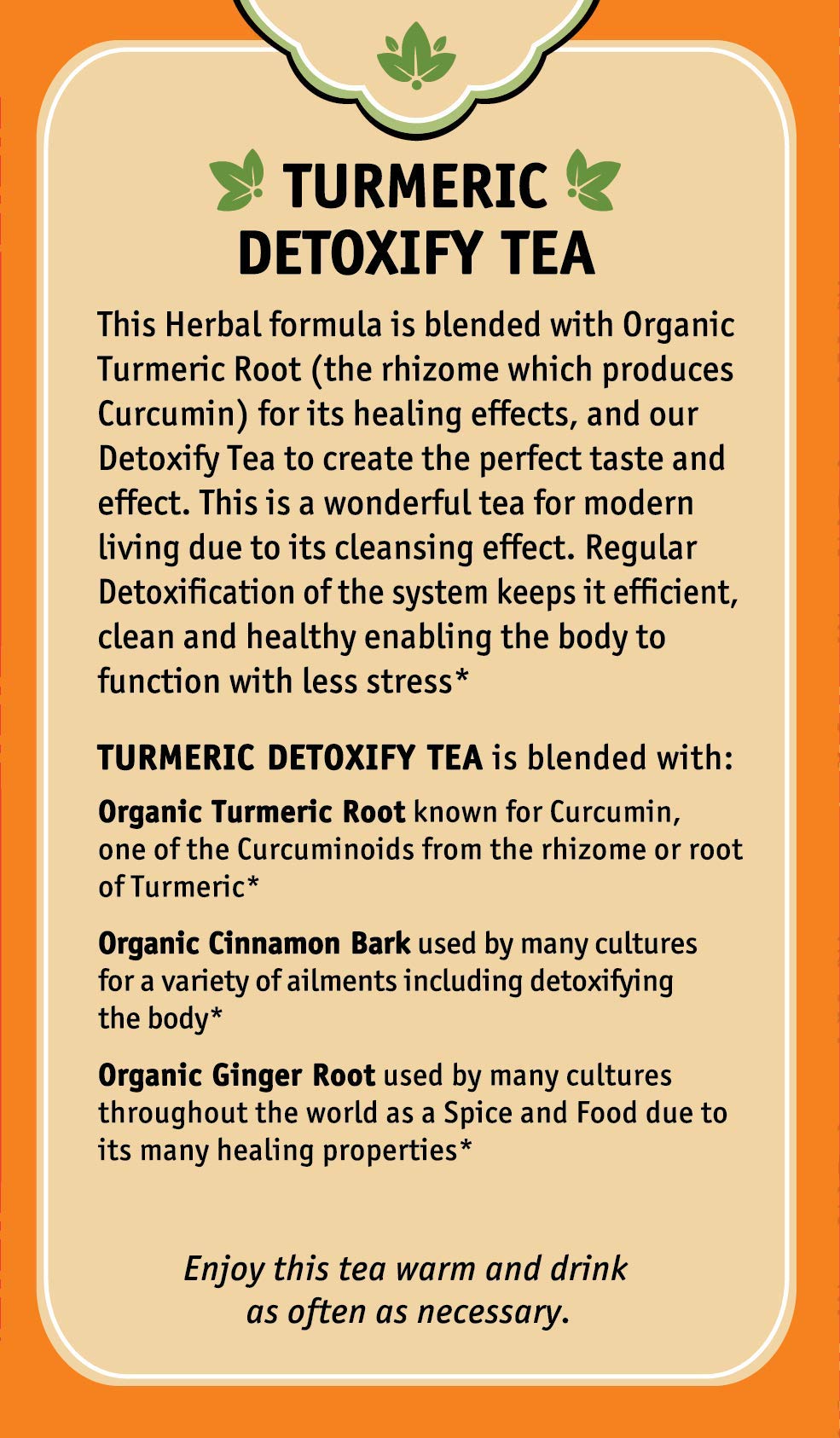 Herbal Cup Ayurveda Turmeric Tea, Organic Detoxify, No Caffeine Herbal Teas (Turmeric Detoxify, 16 Count (Pack of 6))