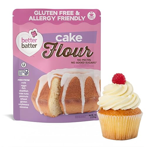 Better Batter Cake Flour - Award Winning Nutritious, Vegan, Allergen Free, Gluten-Free, Carb Rich, & Kosher - Cup for Cup Alternative All-Purpose Baking, Organic, Non-GMO, 4 lb