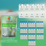 Solution HOCL Powder 10 one gram Individually Packaged Single use packets - (10 grams of total active ingredients) One Gram Packet Makes 1 Gallon (128