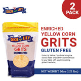 Dixie Lily Yellow Corn Grits - Quick-Cooking, Gluten-Free, Non-GMO, Low Fat & Sodium, Essential Vitamins & Minerals, Classic Southern Flavor - 2 Pack