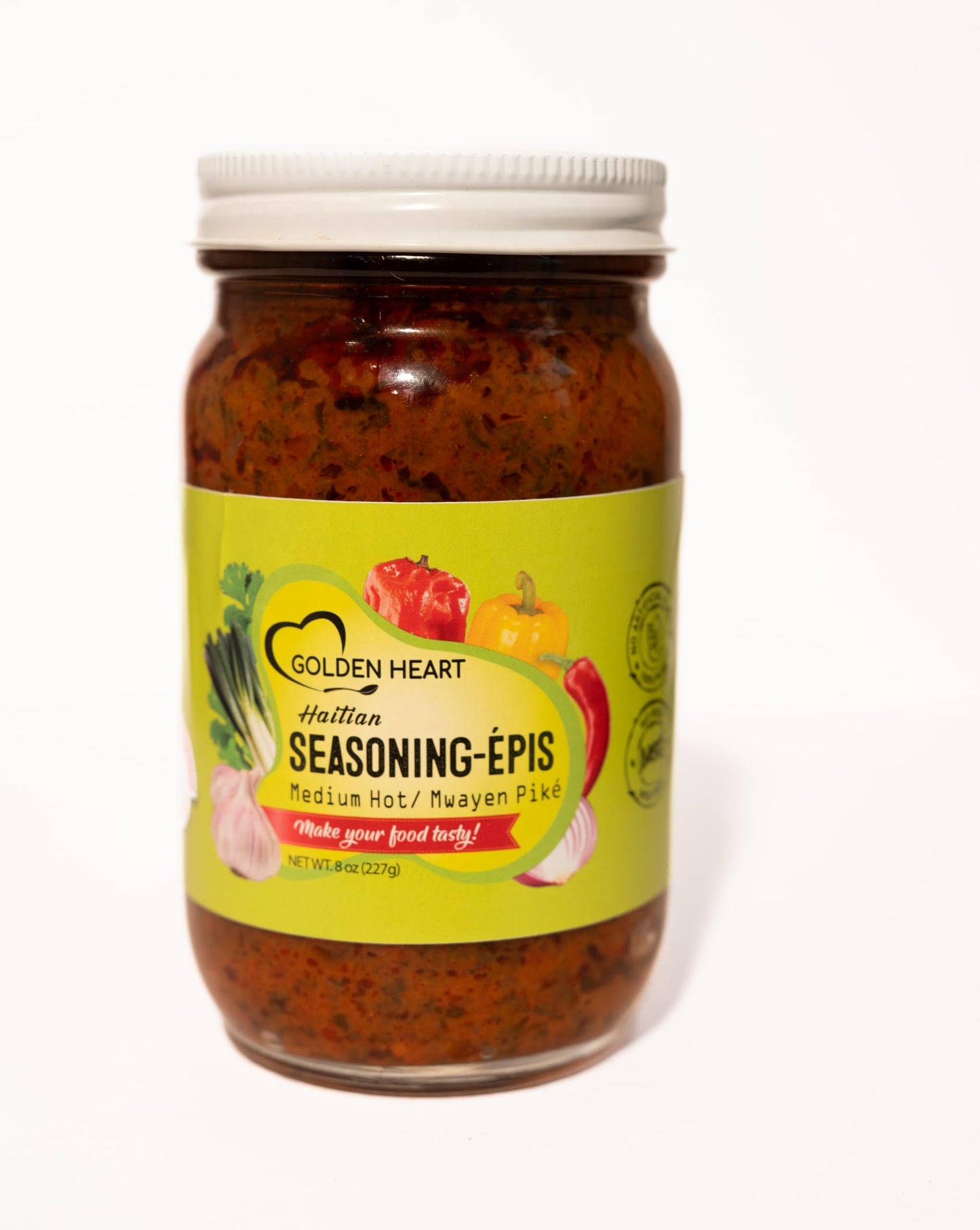 Golden Heart Haitian Epis - Authentic Caribbean Seasoning & Marinade Paste, All?Natural & Flavorful - Medium Heat, 3?pack of 8 oz jars