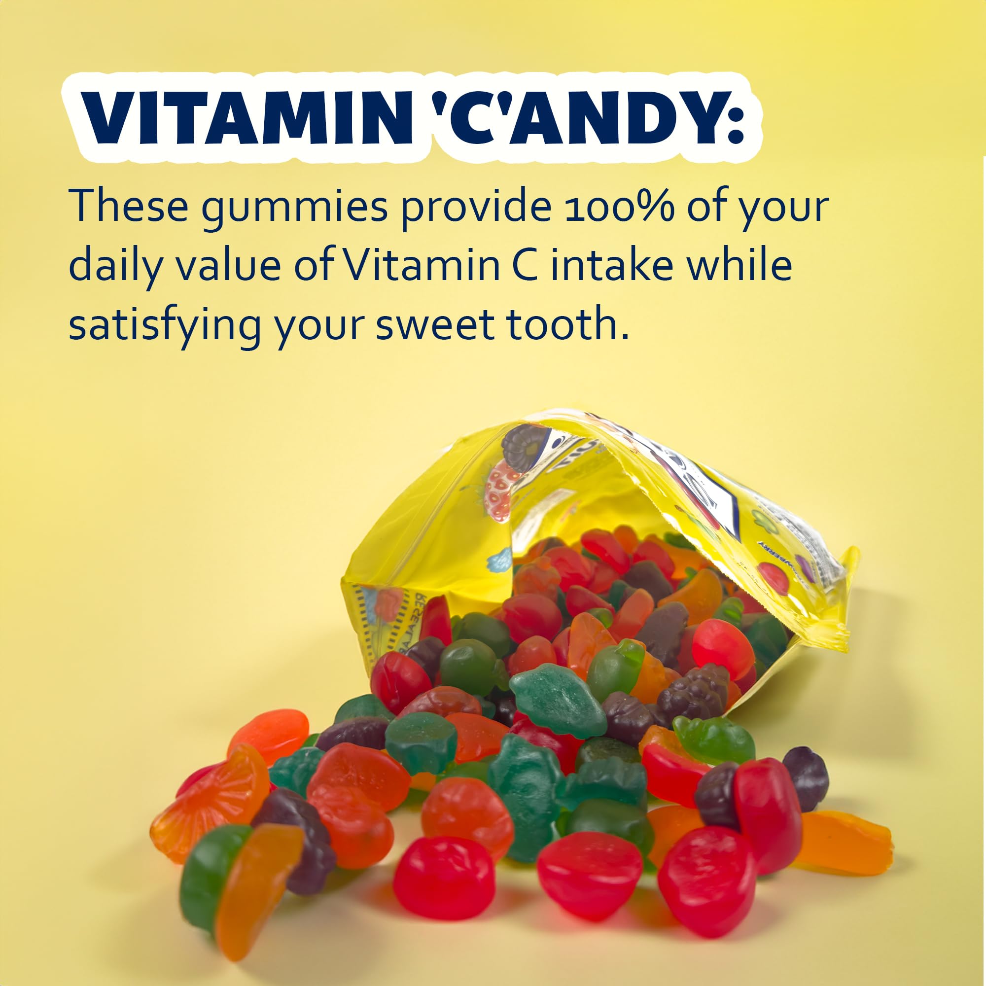 Sunkist Fruit Gummies Mixed Fruit, 28 oz Resealable Stand-Up Bag, Real Fruit First Ingredient, Fruit Shaped Candy, Vitamin C