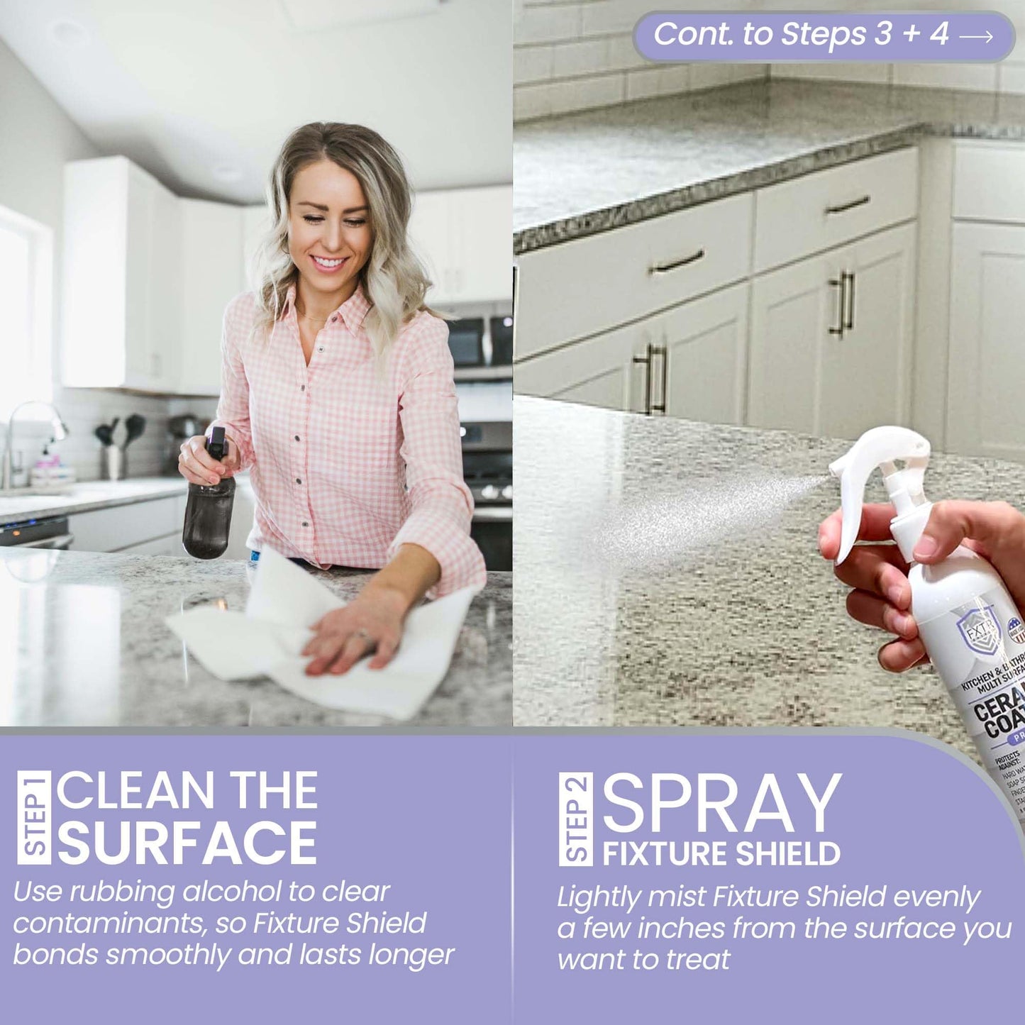 Fixture Shield Home Ceramic Coating Spray - SiO? Hydrophobic Protection for Kitchen & Bathrooms + Stainless Steel | Repels Fingerprints, Stains & Hard